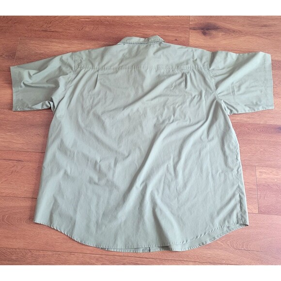 Vintage Shirt Mens 2XB Rugged Run Green Button Pockets Short Sleeve 2X Big READ - Picture 2 of 12